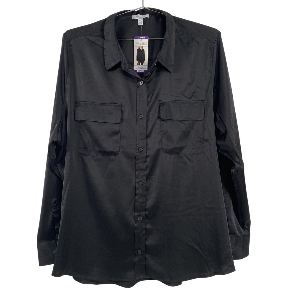 Equipment Shirt Womens 2XL Black Classic Signature Button Down Limited Edition‎